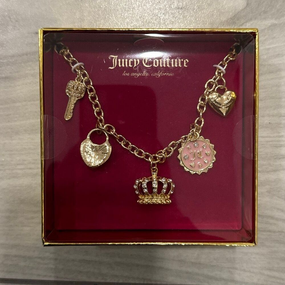 NWT Juicy Couture Gold Charm Bracelet Crown Brand new in box